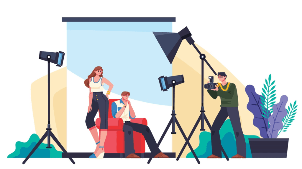 A team of Video production doing shooting for the Video